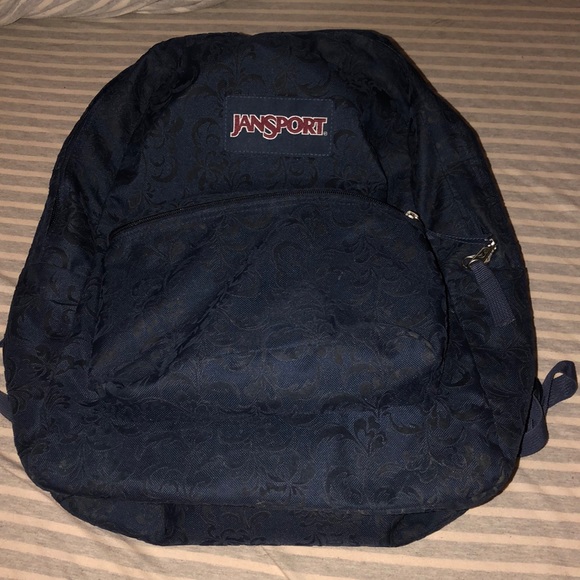 Jansport Handbags - GUC Jansport in Navy with black velvet paisley**